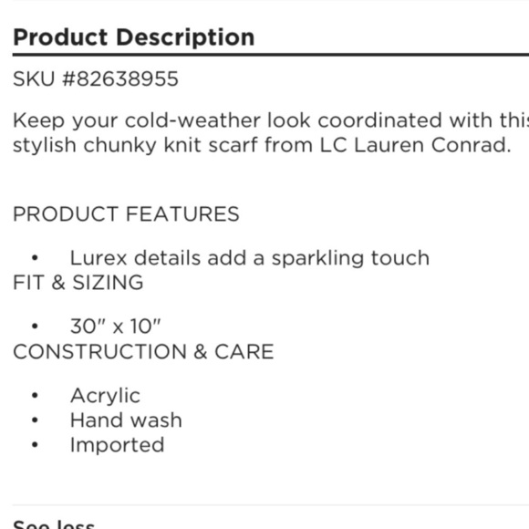 Lauren Conrad infinity scarf gray with silver - Picture 4 of 8